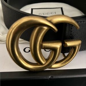 Women’s GUCCI Black Marmont Belt Size Small (85-34)